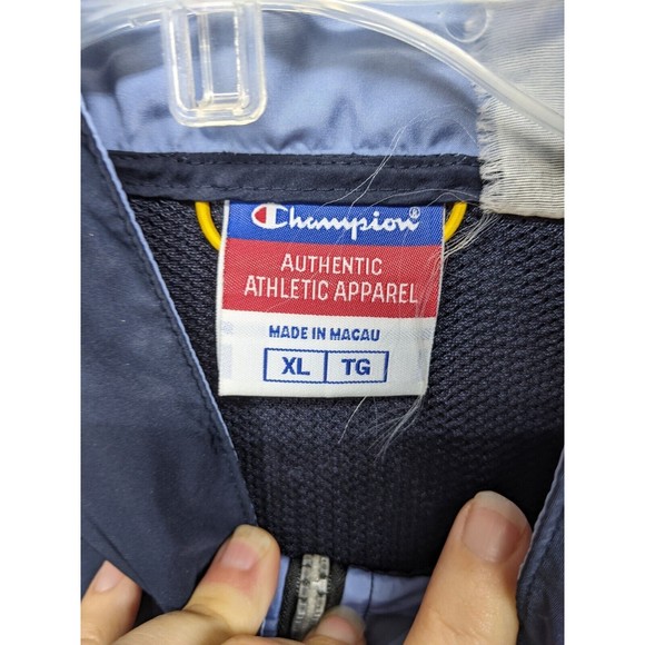 Champion Mens Windbreaker Jacket Navy Polyester Size XL - Picture 6 of 10